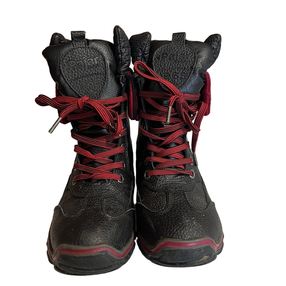Pajar Canada Black Red Lace Up Winter Boot Womens Size 6 Waterproof Snow